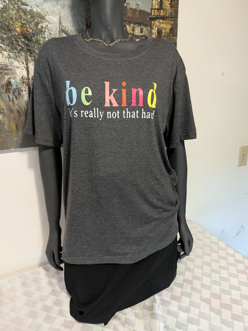 Be Kind Graphic Tee - Charcoal